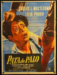 p278 PATA DE PALO Mexican movie poster '50 Yanez/Stic art!