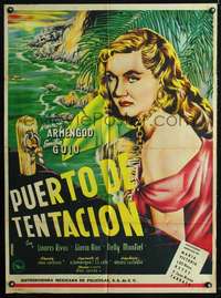 p280 PUERTO DE TANTACION Mexican movie poster '51 Vargas art!