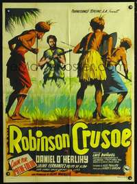 p281 ROBINSON CRUSOE Mexican movie poster '54 Luis Bunuel