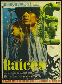 p282 ROOTS Mexican movie poster '54 Latin American classic!