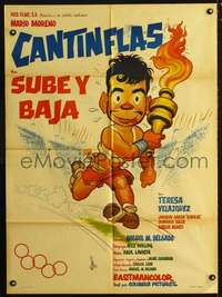 p287 SUBE Y BAJA Mexican movie poster '59Cantinflas, Olympics!