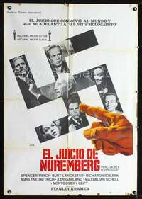 p134 JUDGMENT AT NUREMBERG Spanish movie poster '61 cool Jano art!