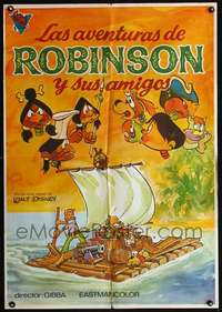p138 LAS AVENTURAS DE ROBINSON Y SUS AMIGOS Spanish movie poster '73