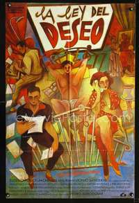 p139 LAW OF DESIRE Spanish movie poster '87 Almodovar, Perez art!