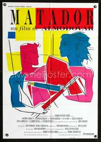 p140 MATADOR Spanish movie poster '86 Pedro Almodovar, Banderas