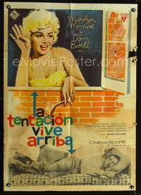 p160 SEVEN YEAR ITCH Spanish movie poster '63 Marilyn by Mac Gomez!