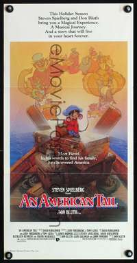 s573 AMERICAN TAIL Australian daybill movie poster '86 Drew Struzan art!