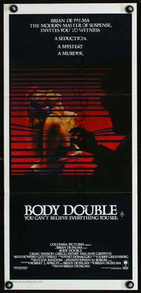s532 BODY DOUBLE Australian daybill movie poster '84 sexy Melanie Griffith