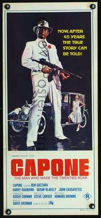 s498 CAPONE Australian daybill movie poster '75 gangster Ben Gazzara!