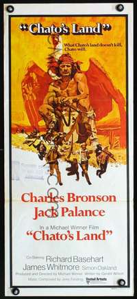 s488 CHATO'S LAND Australian daybill movie poster '72 Charles Bronson