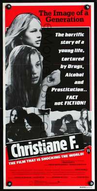 s481 CHRISTIANE F. Australian daybill movie poster '81 classic drug movie!