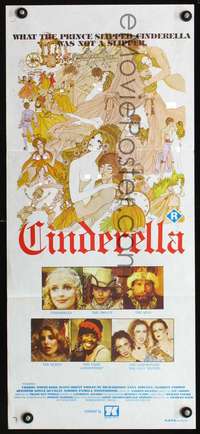 s476 CINDERELLA Australian daybill movie poster '77 sexy fairy tale art!