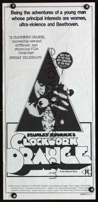 s472 CLOCKWORK ORANGE Australian daybill movie poster R70s Kubrick