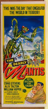 s447 DEADLY MANTIS Australian daybill movie poster '57 classic sci-fi!