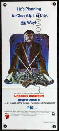 s442 DEATH WISH II Australian daybill movie poster '82 Charles Bronson
