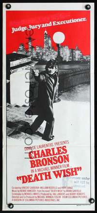 s443 DEATH WISH Australian daybill movie poster '74 Charles Bronson, Winner