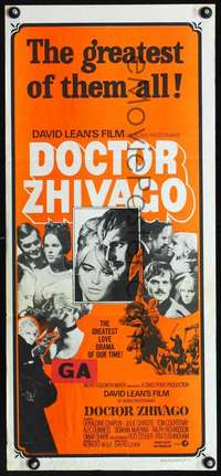 s423 DOCTOR ZHIVAGO Australian daybill movie poster R70s David Lean epic!