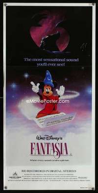 s397 FANTASIA Australian daybill movie poster R82 Mickey Mouse, Disney
