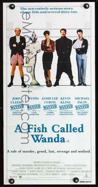 s388 FISH CALLED WANDA Australian daybill movie poster '88 Jamie Lee Curtis