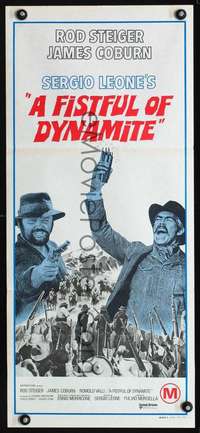 s386 FISTFUL OF DYNAMITE Australian daybill movie poster '72 Sergio Leone