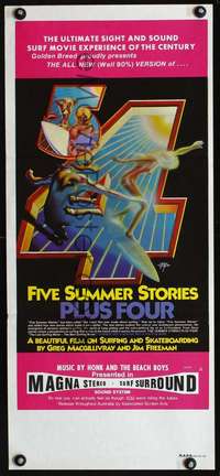 s385 FIVE SUMMER STORIES PLUS FOUR Australian daybill movie poster '72