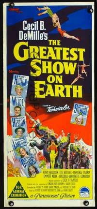 s336 GREATEST SHOW ON EARTH Australian daybill movie poster '52 DeMille