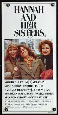 s328 HANNAH & HER SISTERS Australian daybill movie poster '86 Woody Allen