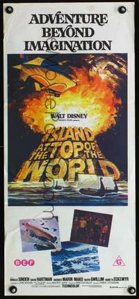 s292 ISLAND AT THE TOP OF THE WORLD Australian daybill movie poster '74