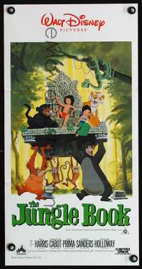 s280 JUNGLE BOOK Australian daybill movie poster R86 Walt Disney classic!