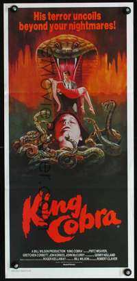 s276 KING COBRA Australian daybill movie poster '81 Jaws of Satan, snakes!