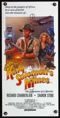s273 KING SOLOMON'S MINES Australian daybill movie poster '85 Chamberlain
