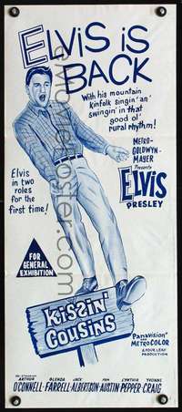 s270 KISSIN' COUSINS Australian daybill movie poster R70s Elvis Presley