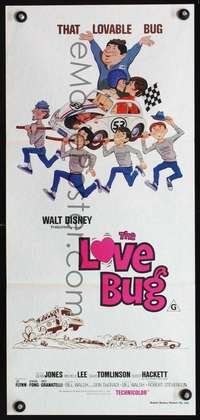 s249 LOVE BUG Australian daybill movie poster R1970s Volkswagen Beetle Herbie
