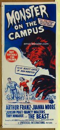s221 MONSTER ON THE CAMPUS Australian daybill movie poster '58 Jack Arnold