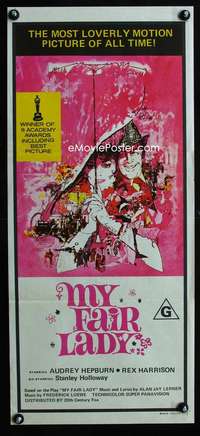 s214 MY FAIR LADY Australian daybill movie poster R70s Audrey Hepburn