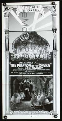 s178 PHANTOM OF THE OPERA Australian daybill movie poster R80s Lon Chaney