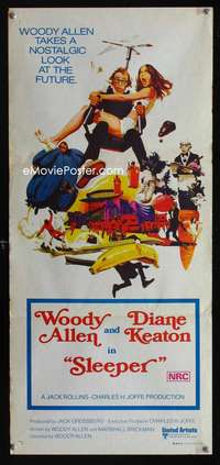 s109 SLEEPER Australian daybill movie poster '74 Woody Allen, Diane Keaton
