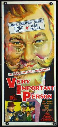 s027 VERY IMPORTANT PERSON Australian daybill movie poster '61 WWII comedy!