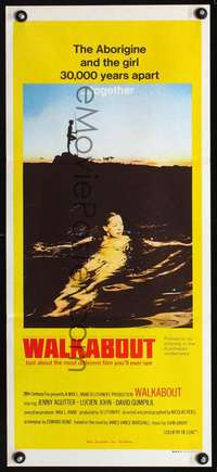 s025 WALKABOUT Australian daybill movie poster '71 Agutter, Nicolas Roeg