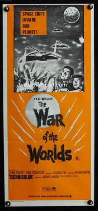 s020 WAR OF THE WORLDS Australian daybill movie poster R70s H.G. Wells