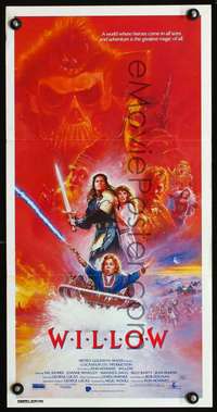 s014 WILLOW Australian daybill movie poster '88 George Lucas, Bysouth art!