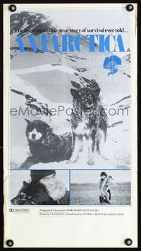 s566 ANTARCTICA Australian daybill movie poster '83 Japanese sled dogs!