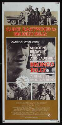 s515 BRONCO BILLY Australian daybill movie poster '80 Clint Eastwood, Locke
