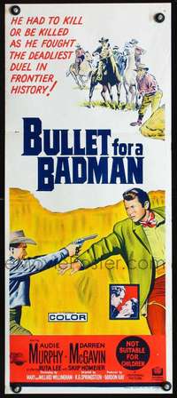 s510 BULLET FOR A BADMAN Australian daybill movie poster '64 Audie Murphy