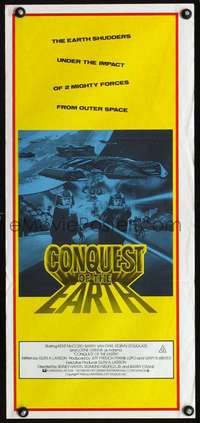 s464 CONQUEST OF THE EARTH Australian daybill movie poster '80 sci-fi!