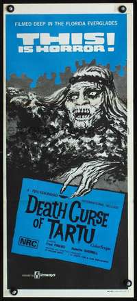 s446 DEATH CURSE OF TARTU Australian daybill movie poster '74 zombies!
