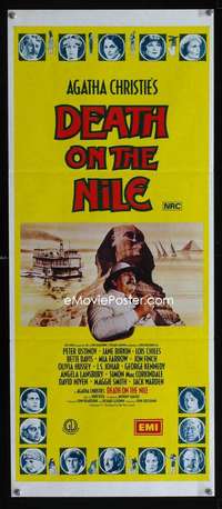 s445 DEATH ON THE NILE Australian daybill movie poster '78Ustinov & Sphinx!