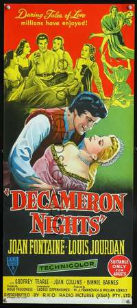 s441 DECAMERON NIGHTS Australian daybill movie poster '53 Joan Fontaine