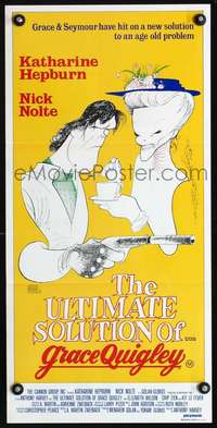 s346 GRACE QUIGLEY Australian daybill movie poster '85 Al Hirschfeld art!
