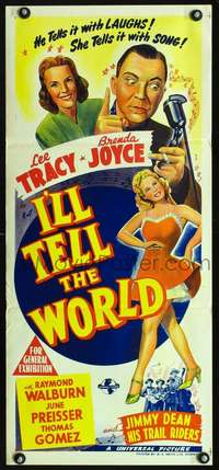 s300 I'LL TELL THE WORLD Australian daybill movie poster '45 Lee Tracy